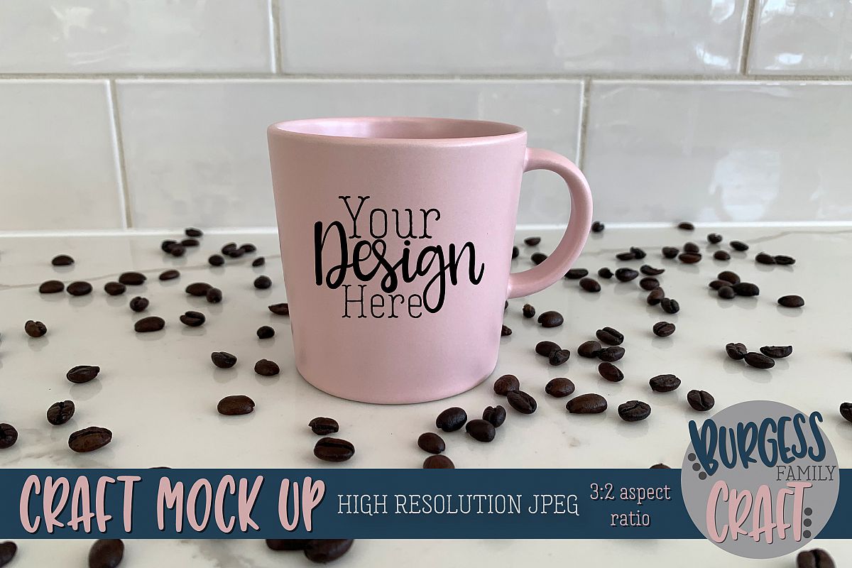 Pink Ikea mug coffee Craft mock up|High Resolution example image 1