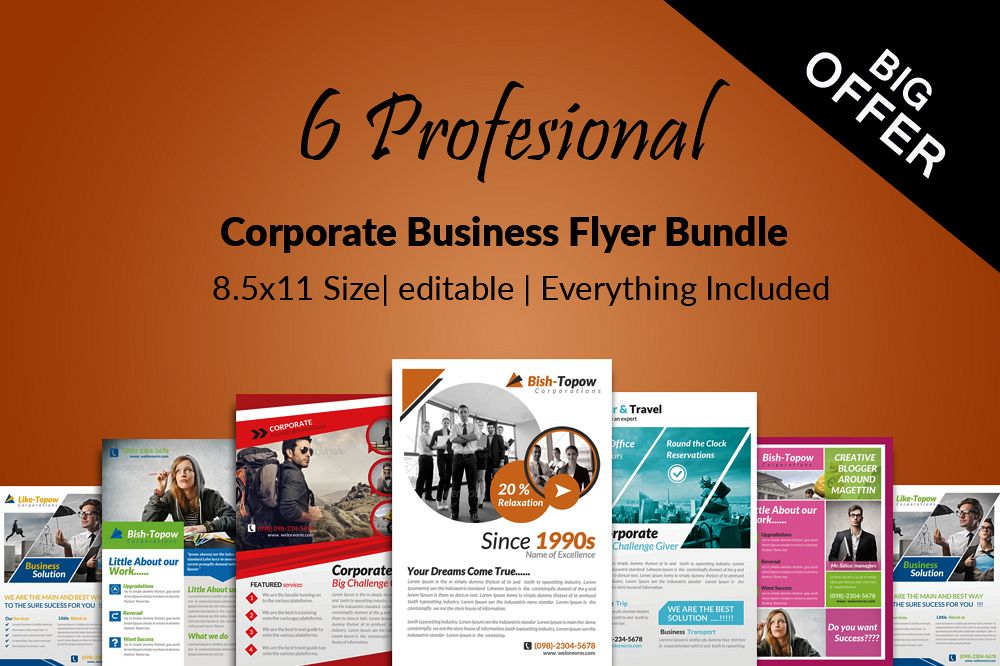 6 Creative Business Flyers Bundle example image 1