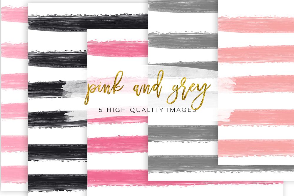 striped paper, pink and grey paper, pink grey digital paper, textures digital, watercolour digital pink stripe digital paper scrapbooking example image 1