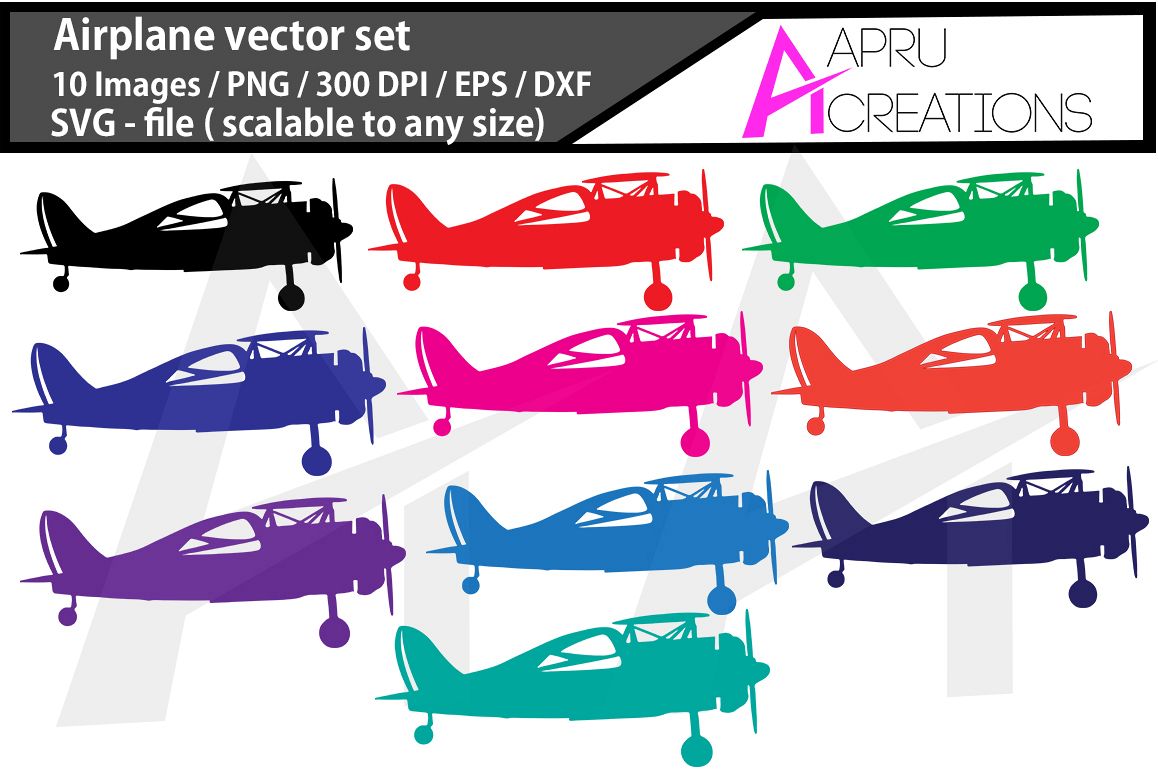 Airplane, aeroplane colour images, printable aeroplane, SVG cut FILES, airplane silhouette, digital files example image 1