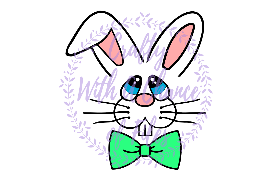 Boy Bunny Face SVG - Easter Basket Design example image 1