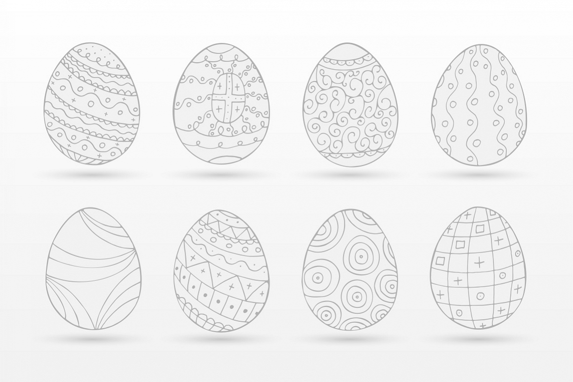 Hand drawn easter eggs-doodle style example image 1