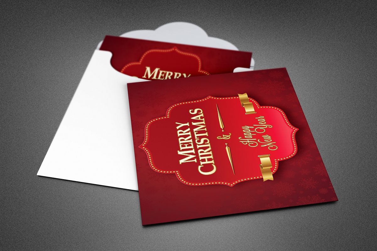 Retro Christmas Greeting Card Template example image 1