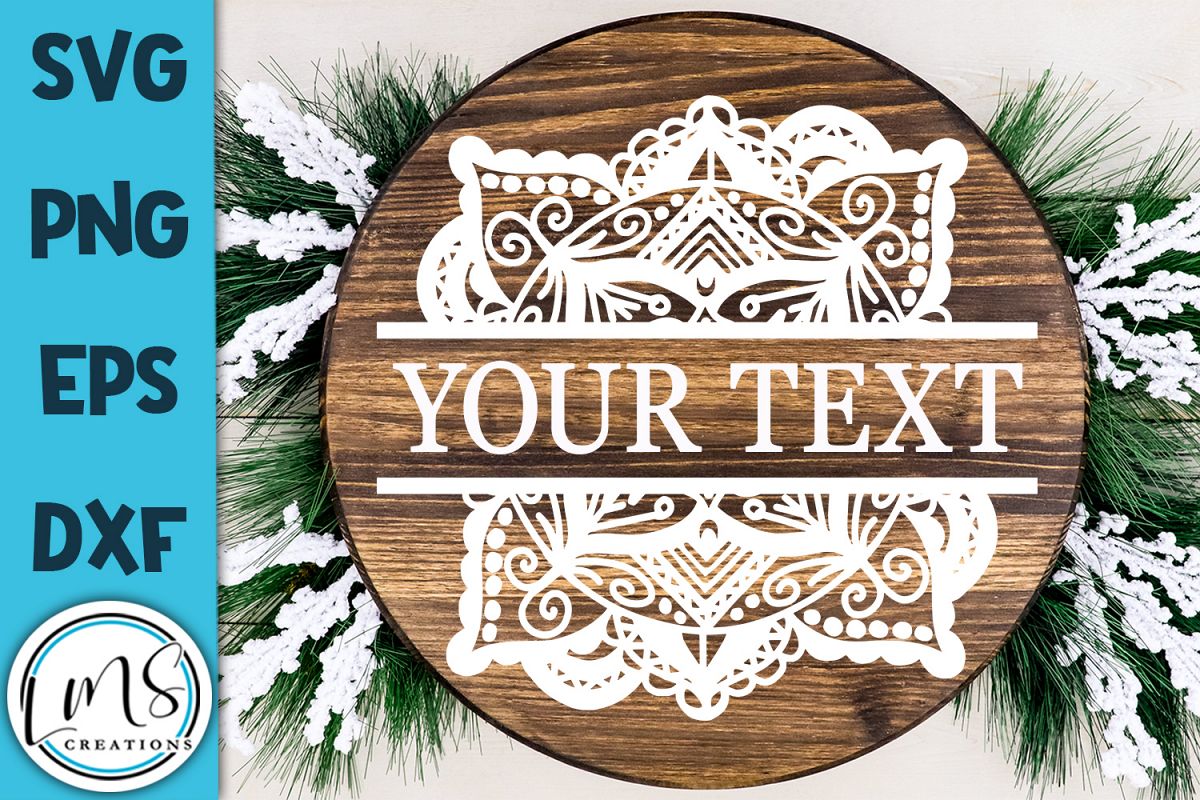 Split Mandala #22 - Split Monogram SVG, PNG, EPS, DXF example image 1