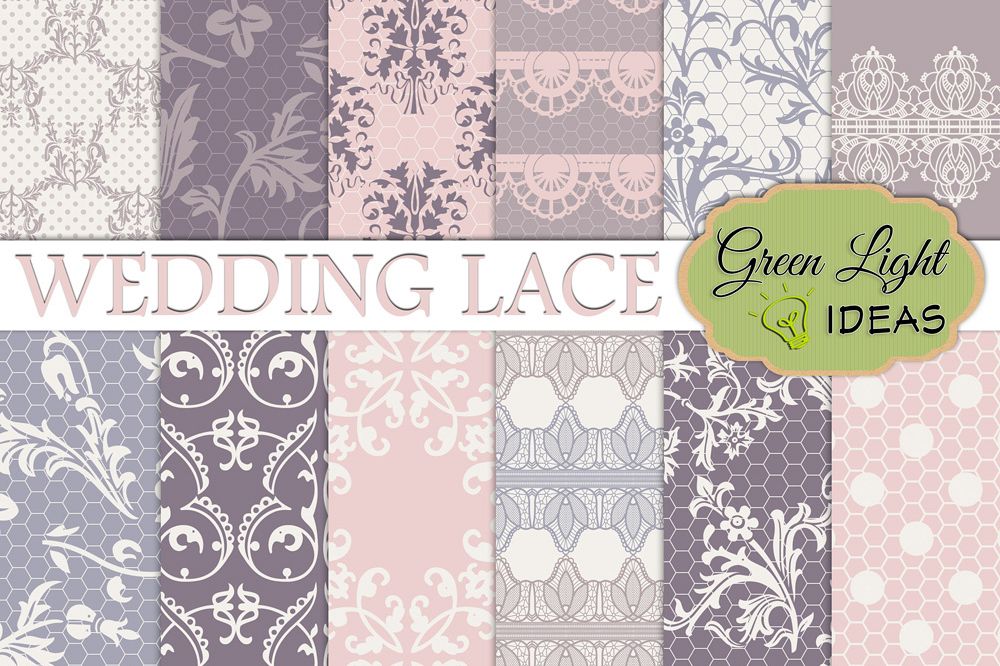 Wedding Lace Digital Papers example image 1