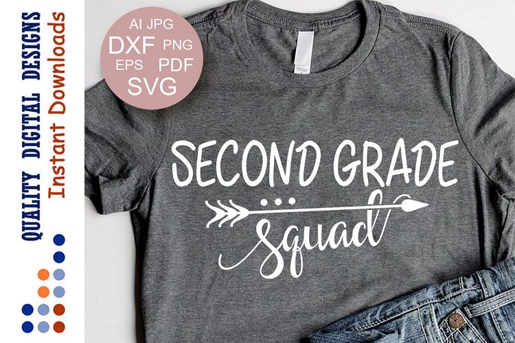 Second grade squad svg files 2nd grade shirt design example image 1