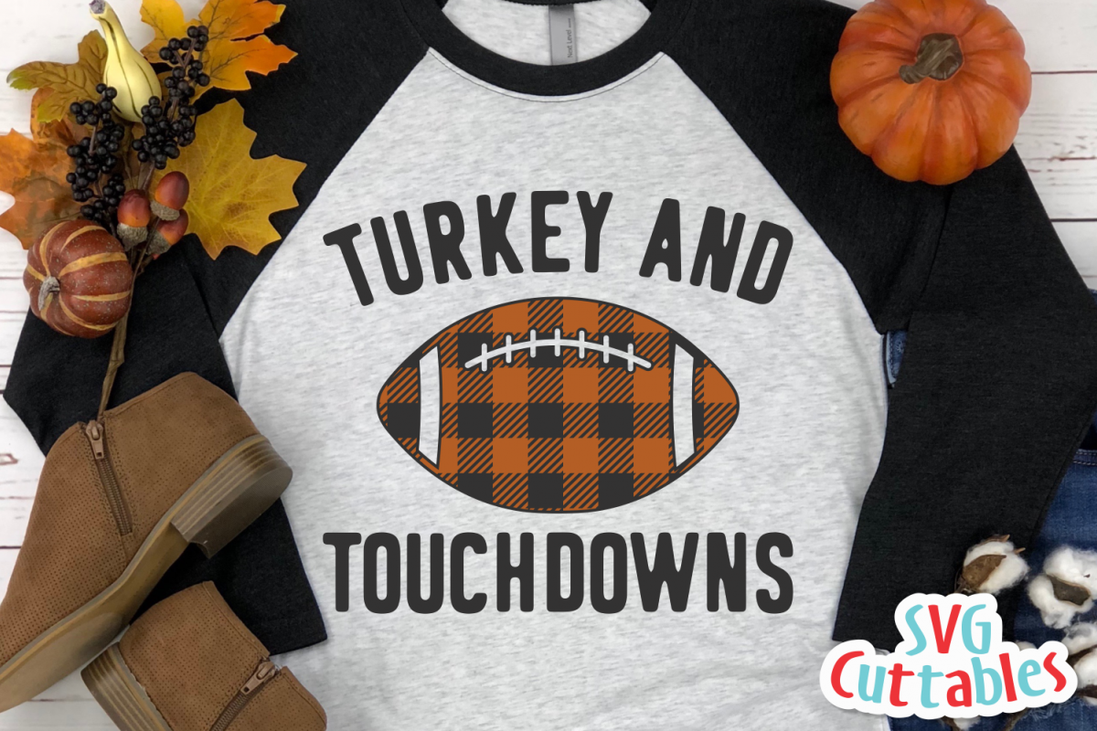 Turkey and Touchdowns | Thanksgiving Cut File example image 1