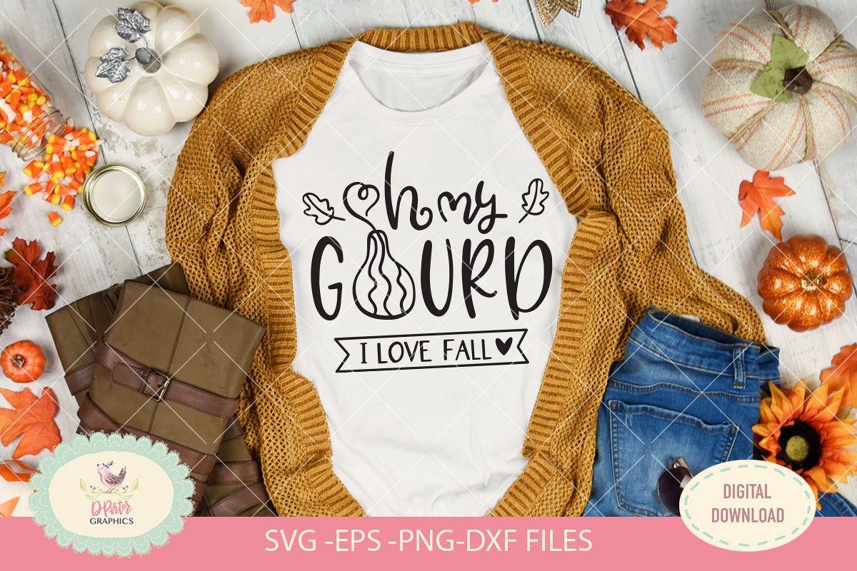 oh my gourd i love fall SVG, cut files, halloween svg example image 1