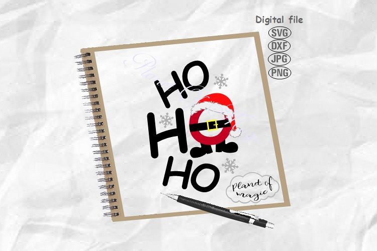 Ho Ho Ho Svg, Christmas Svg, Ho Ho Ho Santa Svg, Santa Hat example image 1