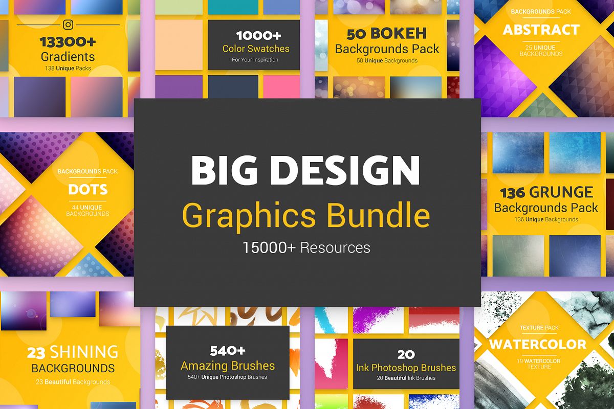 Big Design Graphics Bundle 15000 Resources example image 1