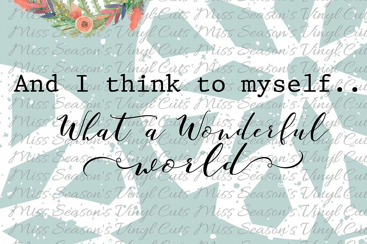 What A Wonderful World Svg example image 1