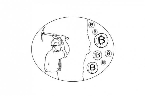 Bitcoin Miner Cryptocurrency Drawing example image 1