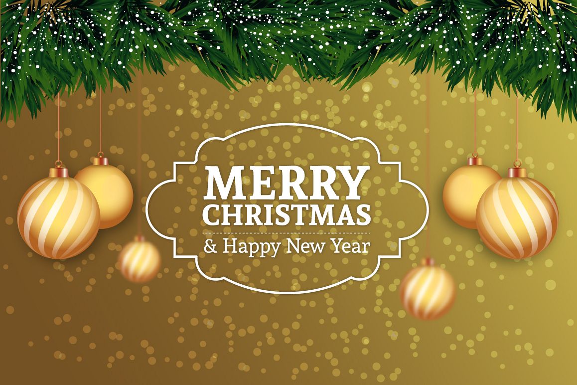 Christmas balls golden background example image 1