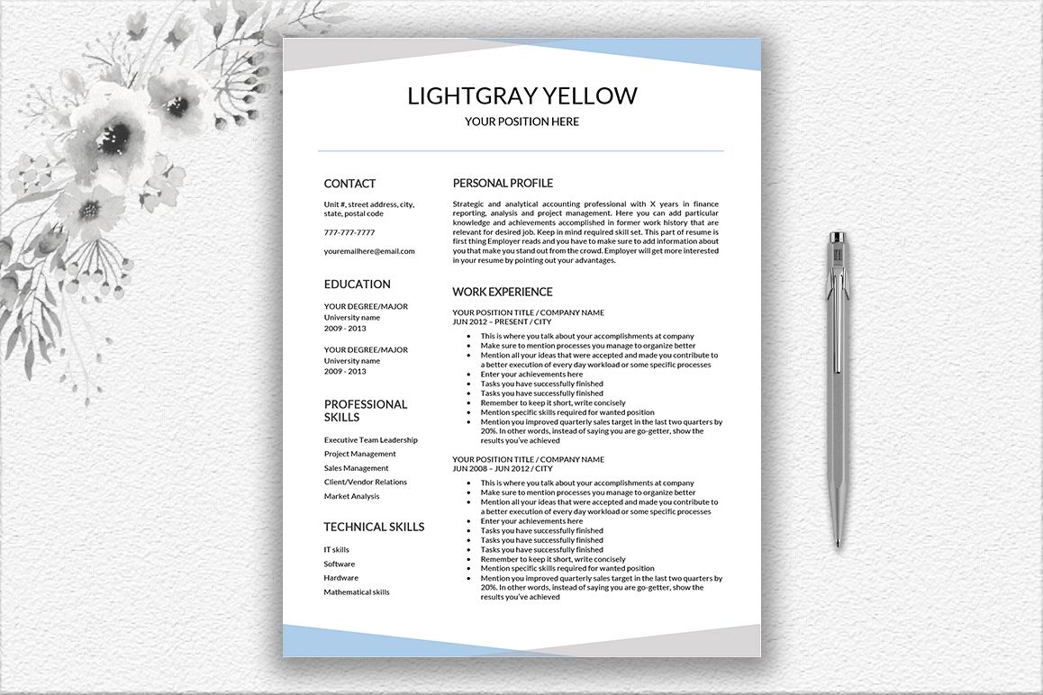 Resume Template Design example image 1