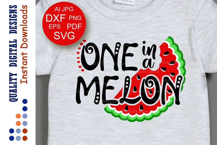 Ome in a melon svg files saying Watermelon clipart Summer example image 1