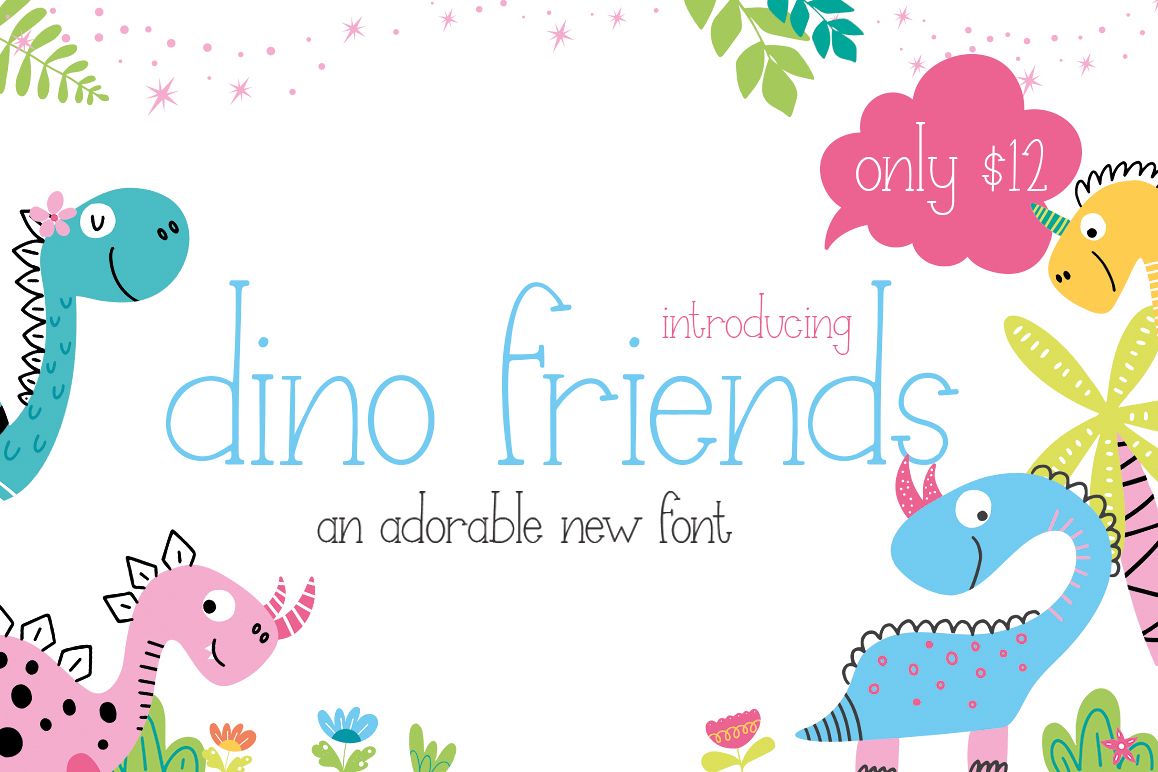 Dino Friends Font example image 1