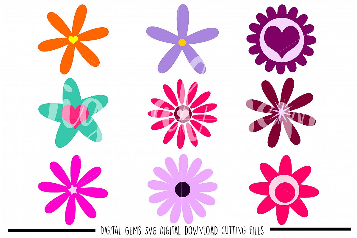 Flowers SVG / DXF / EPS / PNG files example image 1