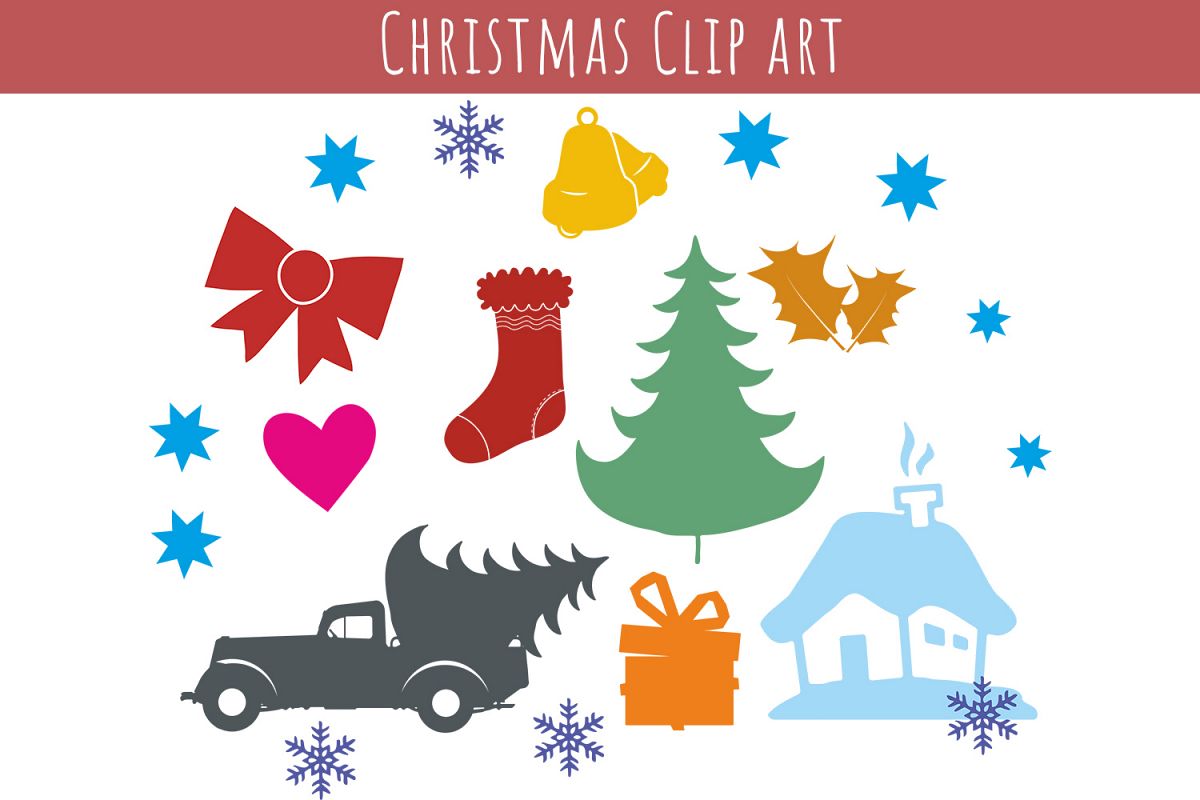 Christmas Clip art - cutting files, SVG, PNG, JPG, EPS, AI, DXF example image 1