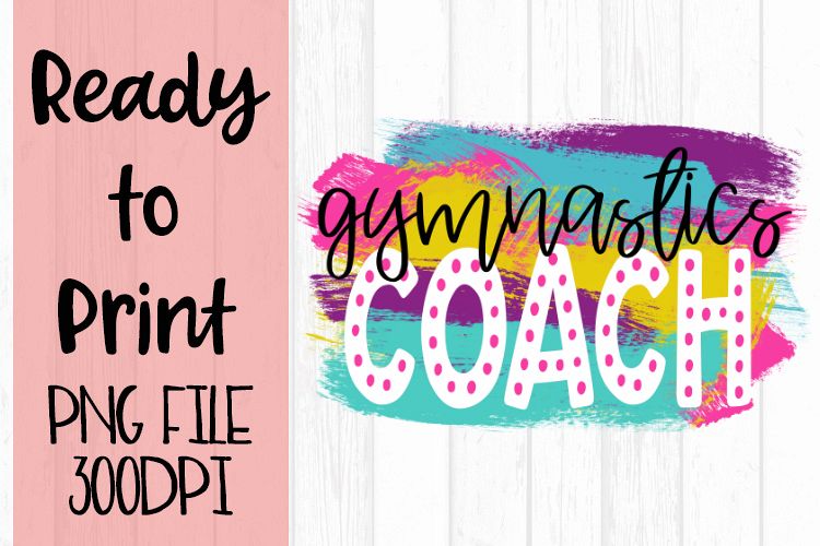 Gymnastics Coach Bright Preppy Design Ready to Print example image 1