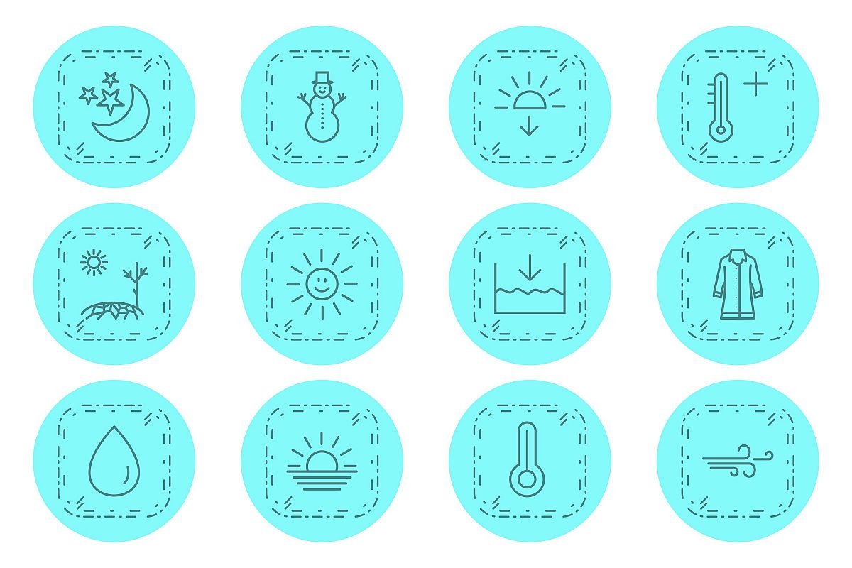 Set Of Weather And Season Icons example image 1