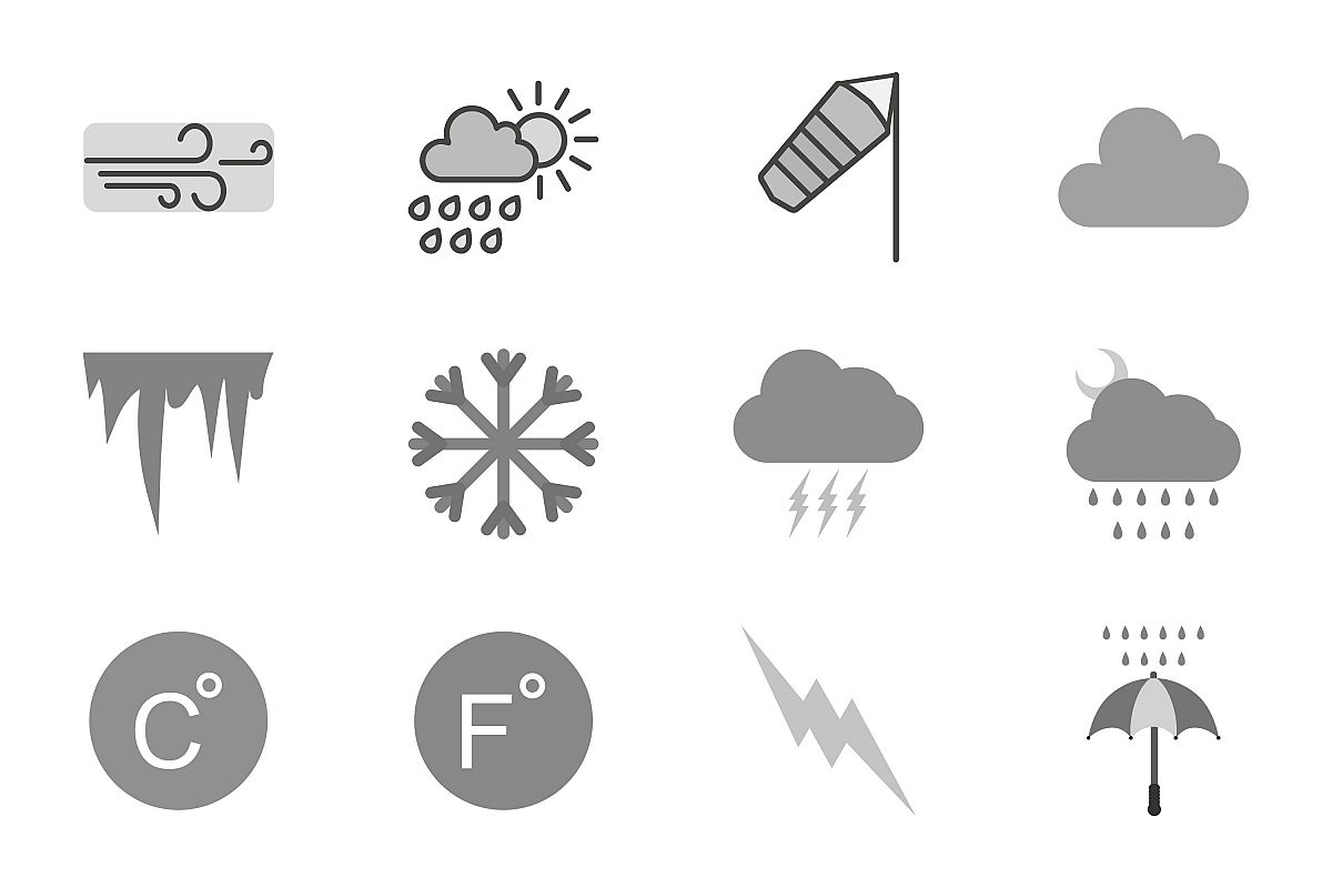 Set Of Weather And Season Icons example image 1