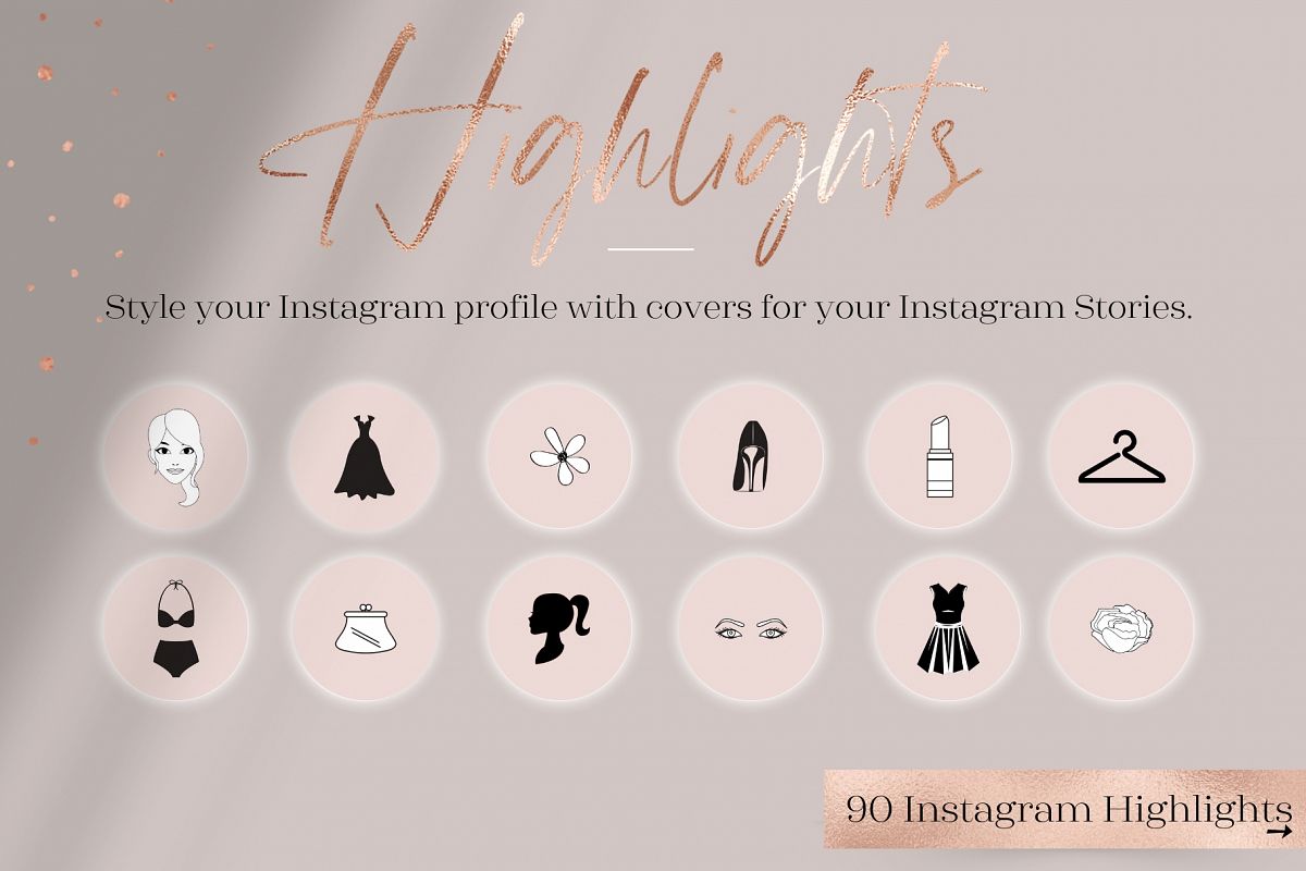 Feminine Highlights IG, Fashion Flower Highlights IG example image 1