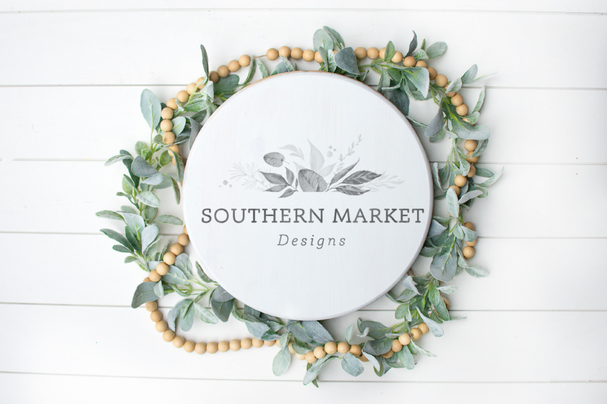 Real Wood Sign Mock Up | Wood Round Sign Flat Lay | example image 1