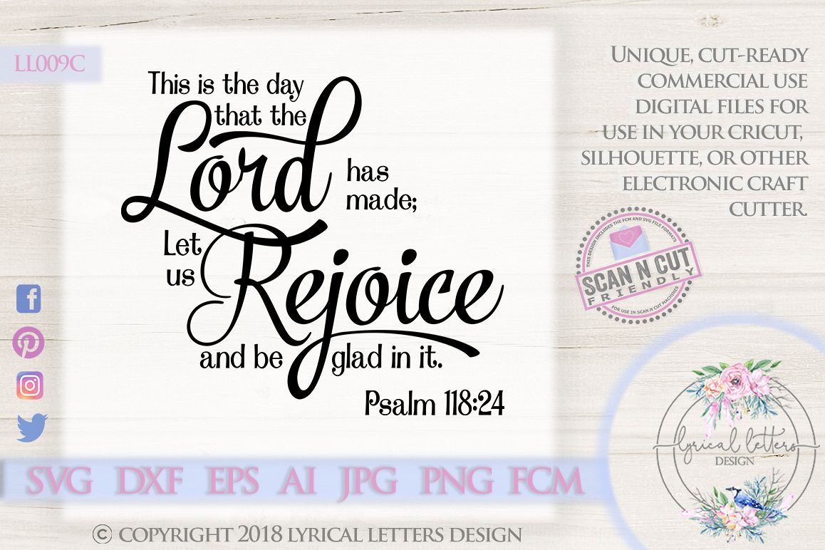 This is the Day the Lord Has Made Psalm 118 SVG DXF LL009C example image 1
