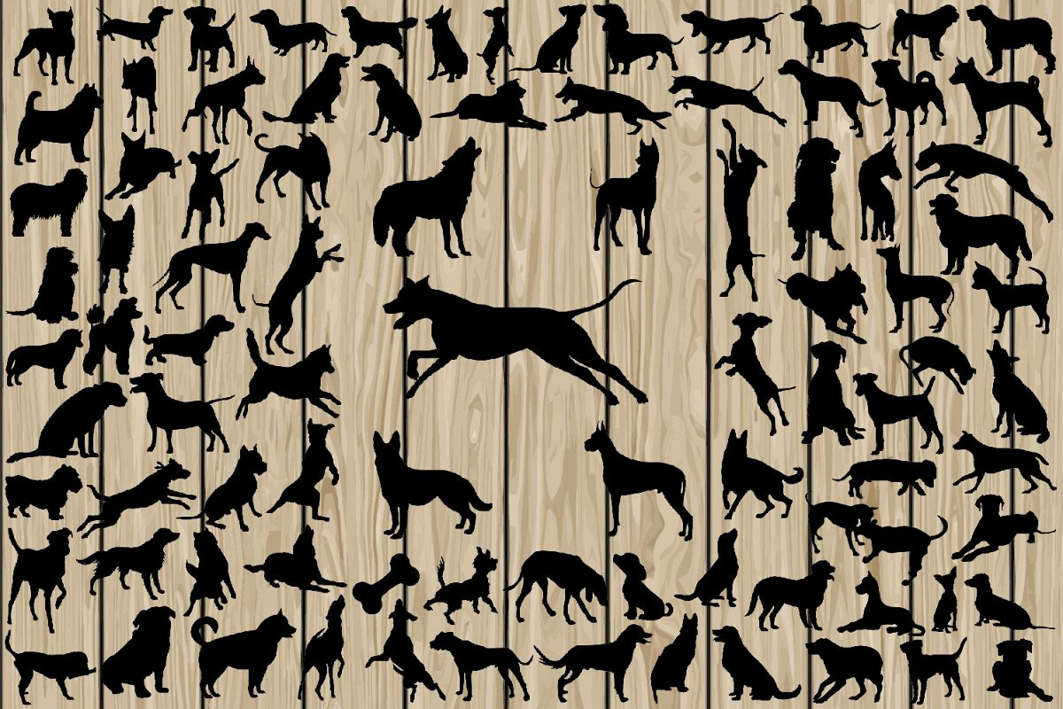 90 Dog SVG, Dog Silhouette Clipart, Dog Silhouette SVG, Dog Breed SVG, Dog Cutting File, Dog Dxf, Dog Vector, Dog Eps, Dog Png, Breed Dxf. example image 1
