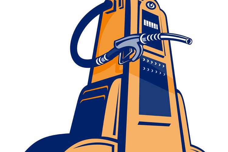 Retro Gasoline pump filling station nozzle example image 1