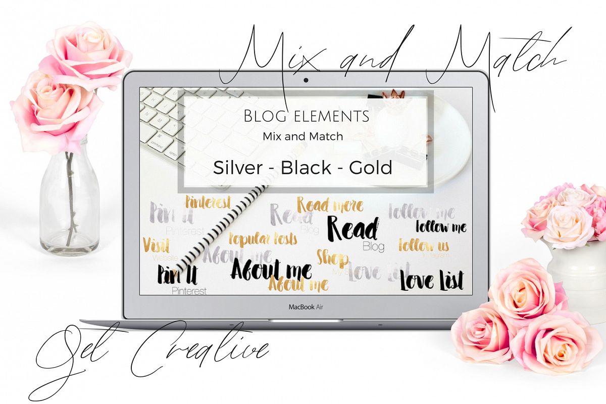 Blog elements - Black, Gold and silver example image 1