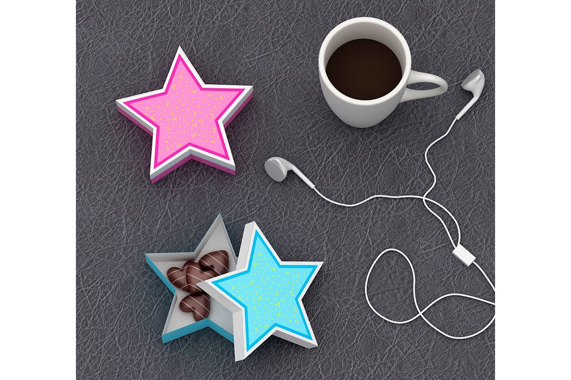 DIY Star Favor - 3d papercraft example image 1