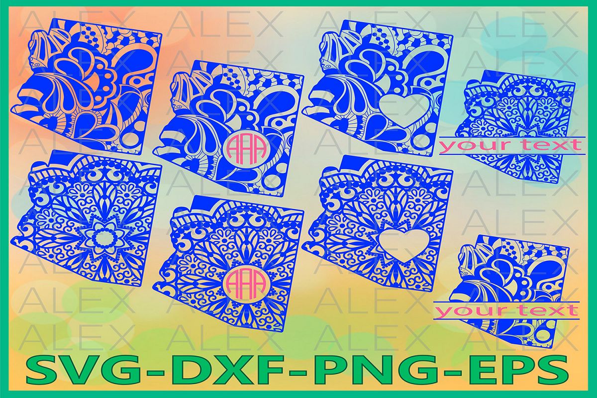 Arizona State SVG, Arizona Mandala SVG, Zentangle svg example image 1