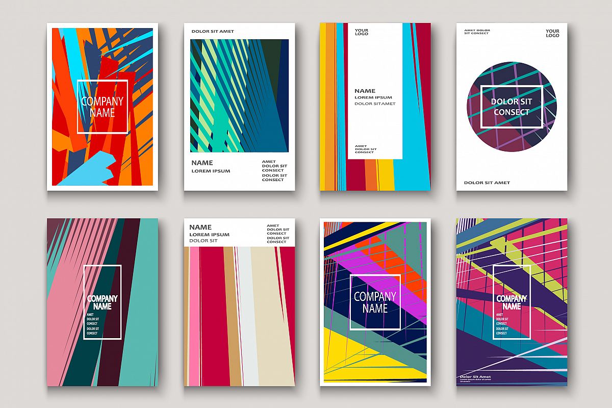 Modern cover design. Abstract retro 90s style texture stripe example image 1