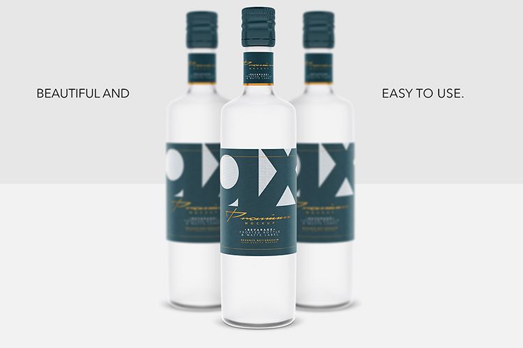 Beverage Mockup - Glass - Frosted Bottle - Matte Label - example image 1