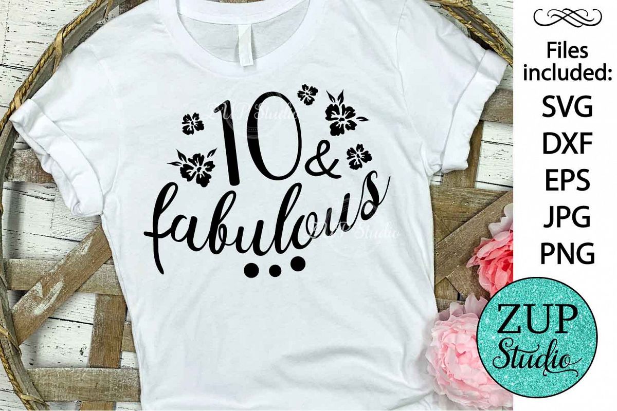 Ten ten and fabulous Digital Cutting files file 137 example image 1