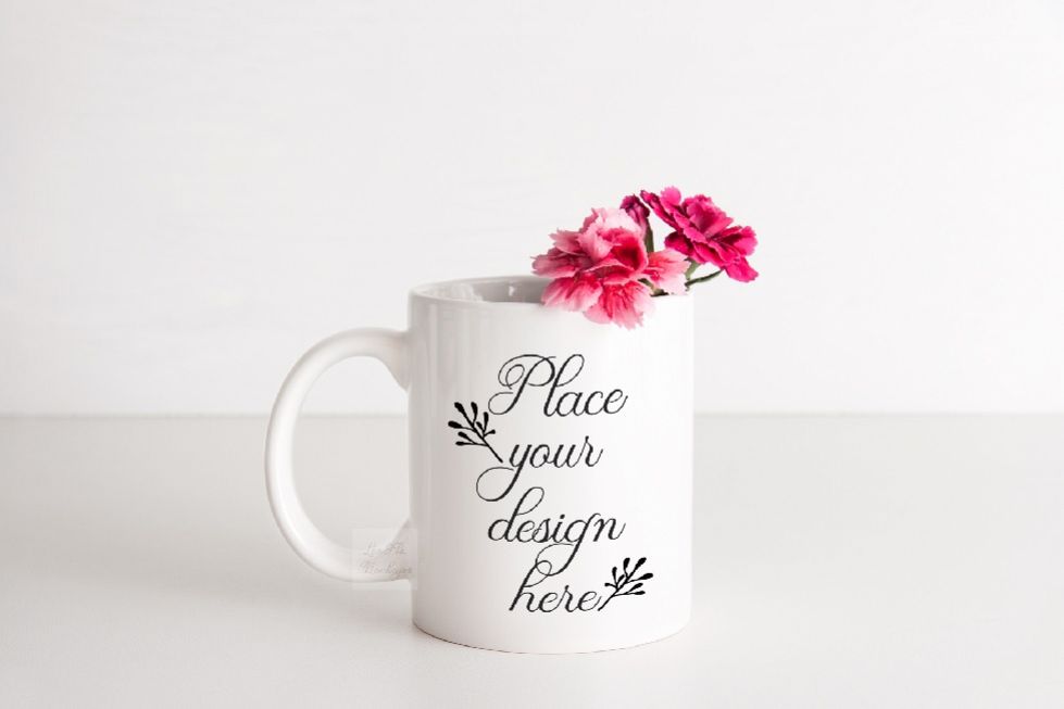 Download Coffee mug mockup sublimation 11oz cup minimal pink mock ...