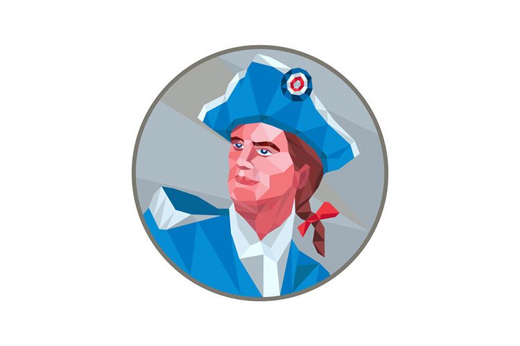 American Patriot Circle Low Polygon example image 1