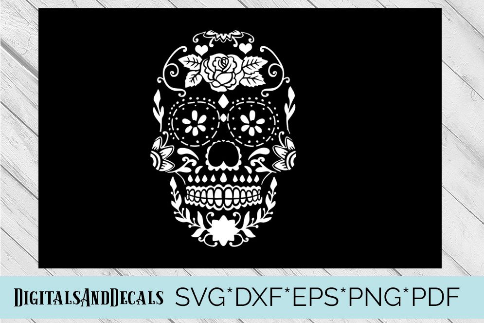 Download Sugar Skull Stencil SVG Cutting File (71679) | SVGs ...
