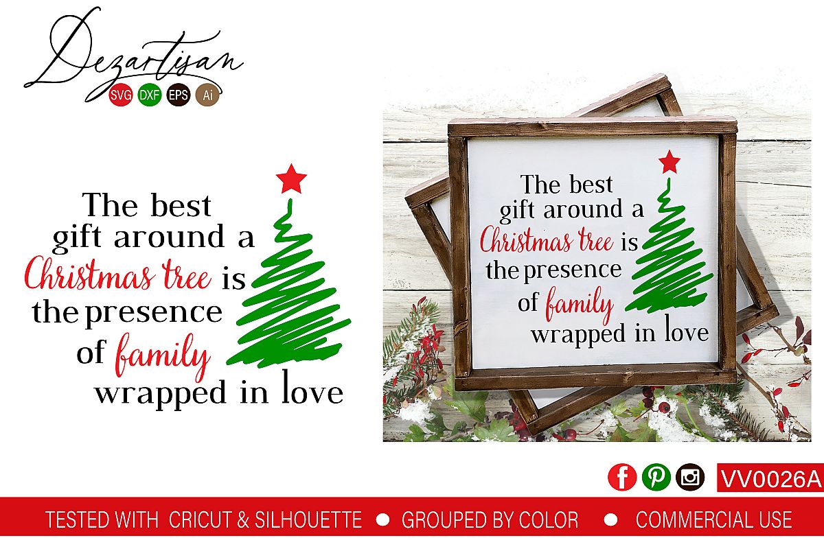 The best gifts around the Christmas Tree SVG DXF cut file