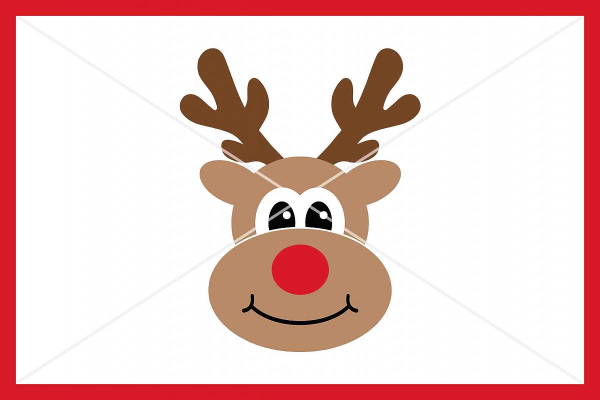 Christmas Reindeer, Cut File, SVG DXF PNG, Deer Face example image 1