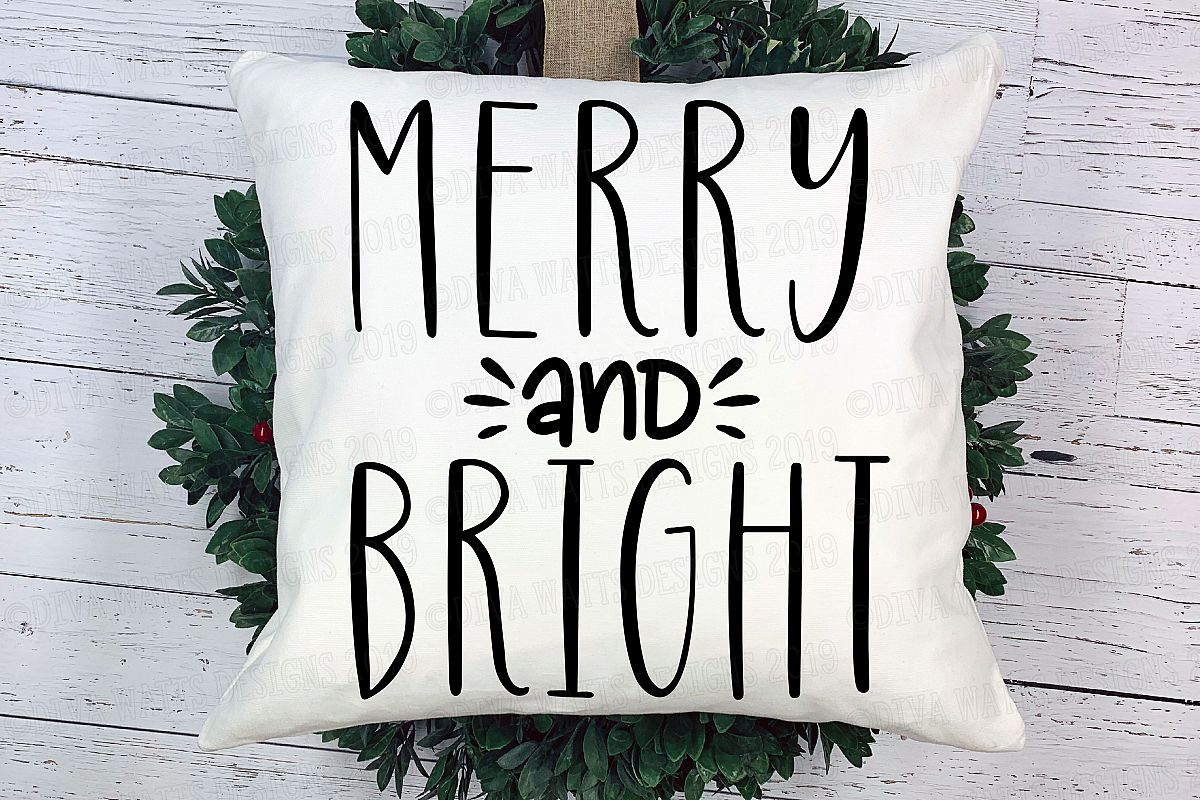 Merry and Bright Christmas Cutting File example image 1