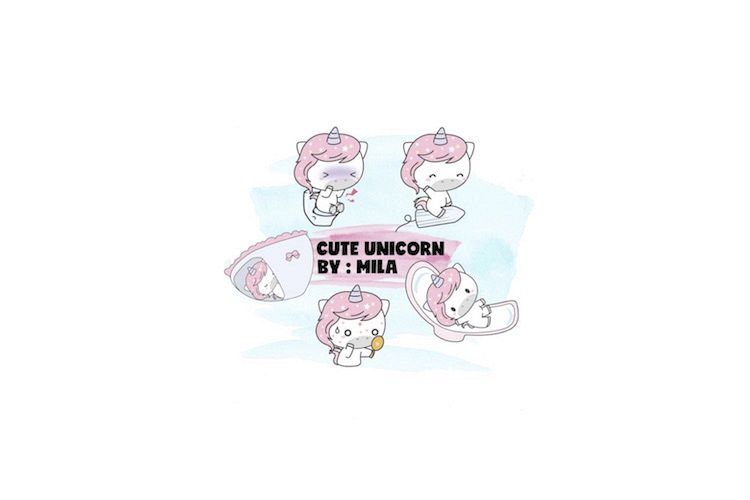 KAWAII UNICORN CLIPART BUNDLE PNG example image 1
