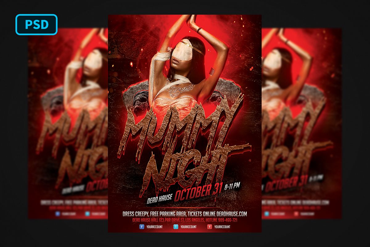 Halloween Flyer Mummy Party example image 1