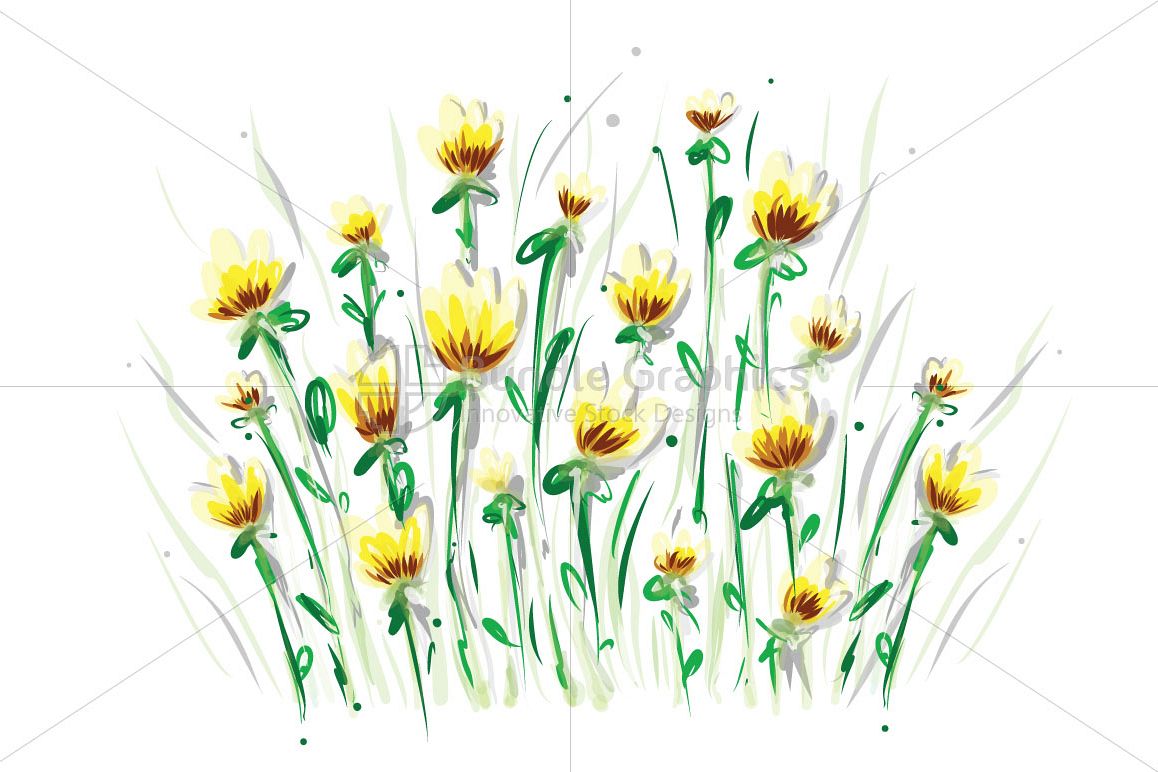 Yellow Flowers - Freehand Artsitic Floral Design example image 1