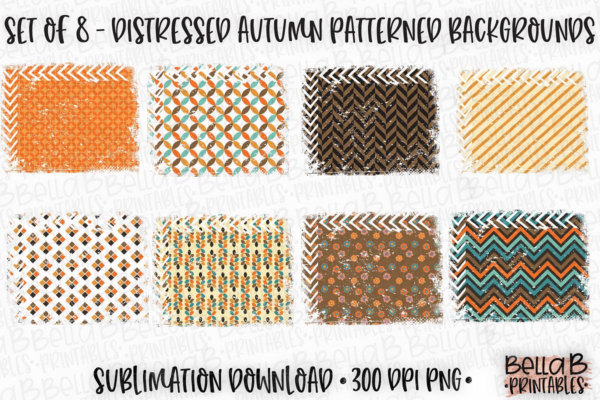 Autumn Fall Sublimation Background Bundle, Autumn Pattern example image 1