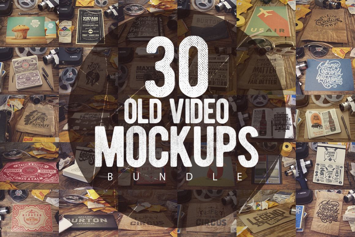 30 Old Video Mockups Bundle 50 OFF example image 1