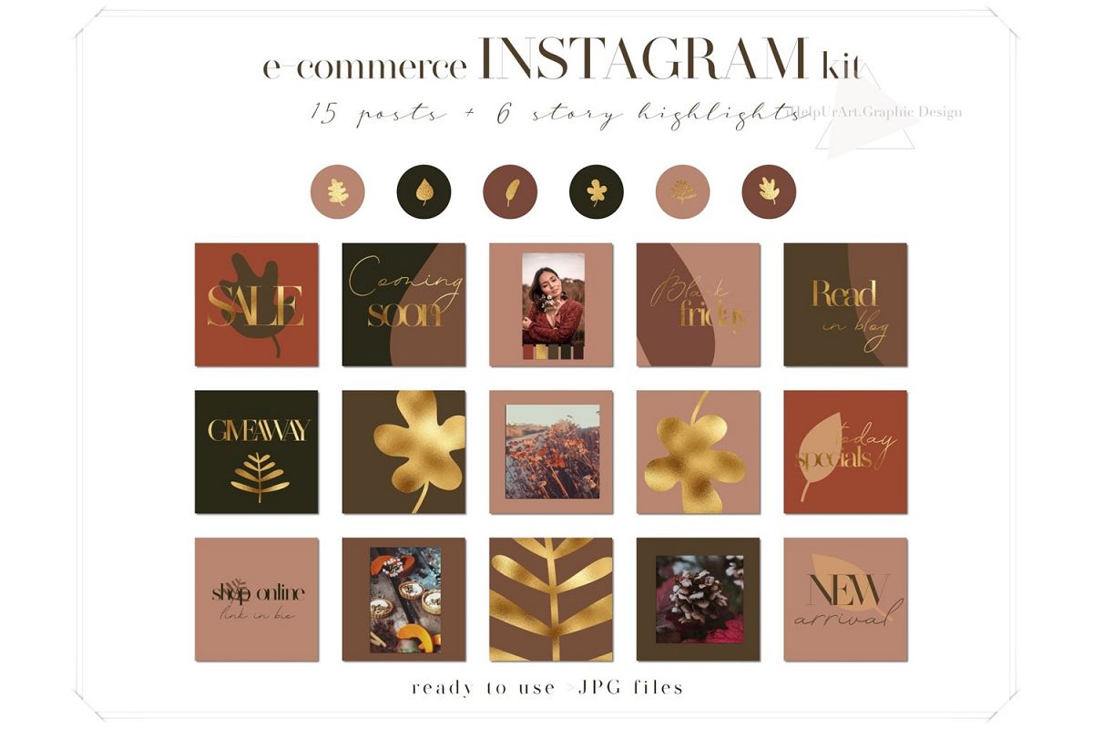 Instagram Posts Pack - Terracotta and Gold example image 1