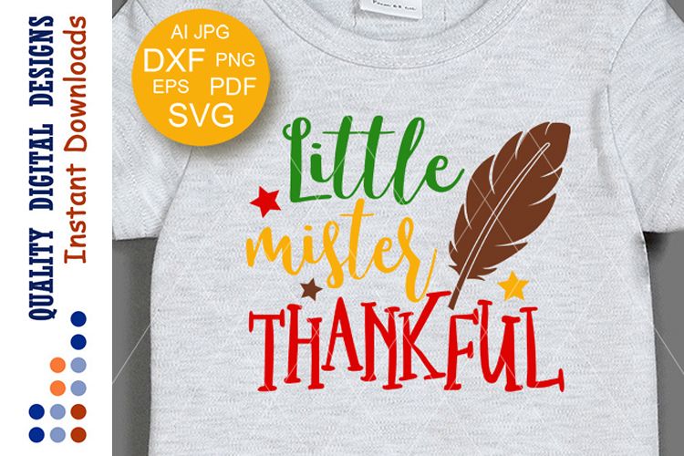 Thanksgiving decor Little mister thankful digital files example image 1