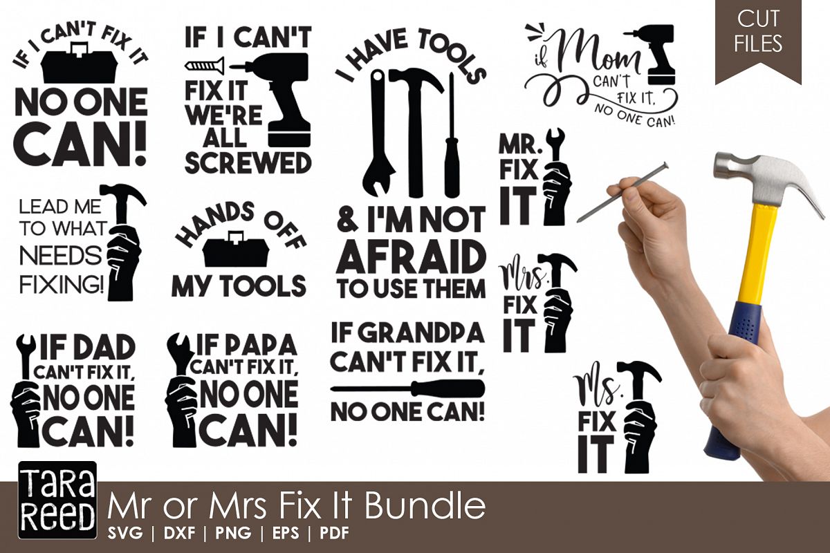 Download Mr or Mrs Fix It - Handyman SVG and Cut Files for Crafters (83175) | Cut Files | Design Bundles